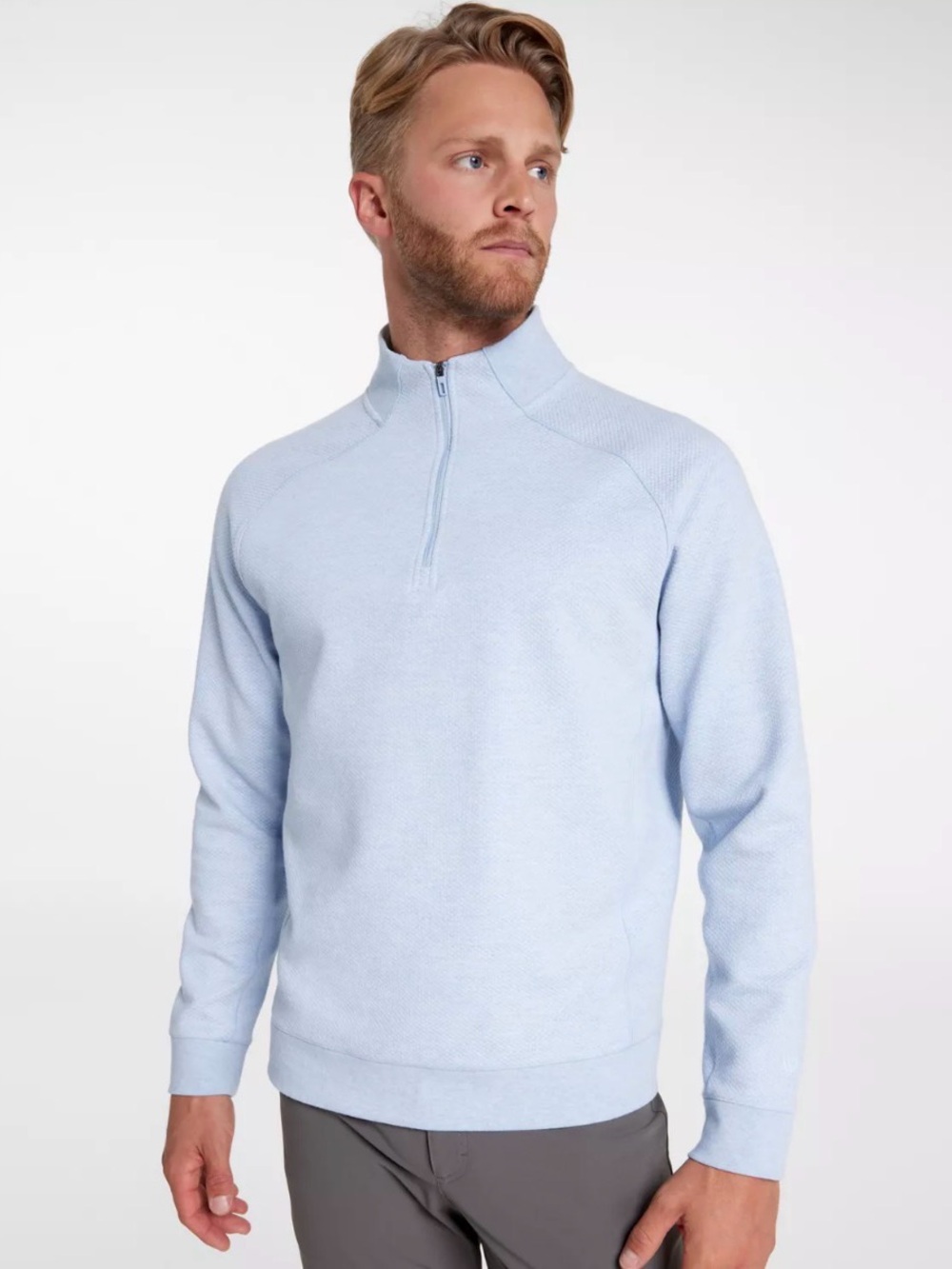 VRST Men's Recharge Pebble Fleece 1/4 Zip in Faded Blue Heather | Size M